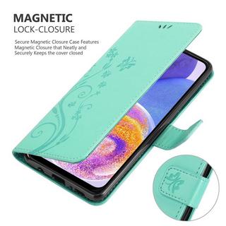 Cadorabo  Hülle für Samsung Galaxy A23 4G  5G Blumen Design Magnetverschluss 