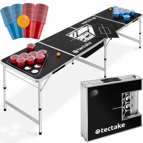 Tectake  Table de Bière Pong Beer Ball Blitz réglable en hauteur et pliable 