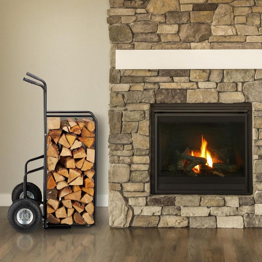B2X Chariot à bois de chauffage XL en métal  