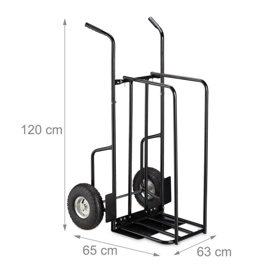 B2X Chariot à bois de chauffage XL en métal  