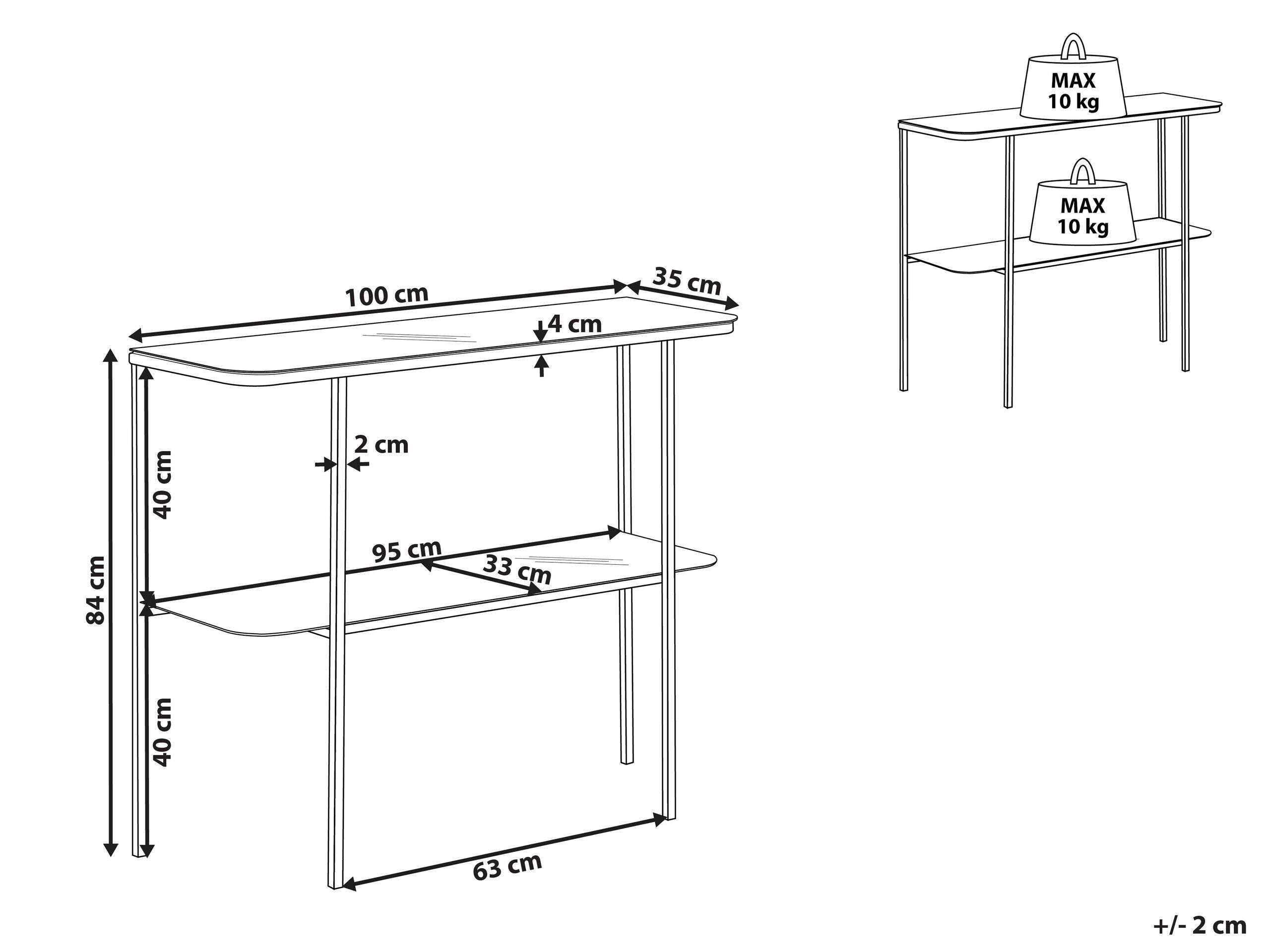 Beliani Konsolentisch aus Sicherheitsglas Modern CALVERT  