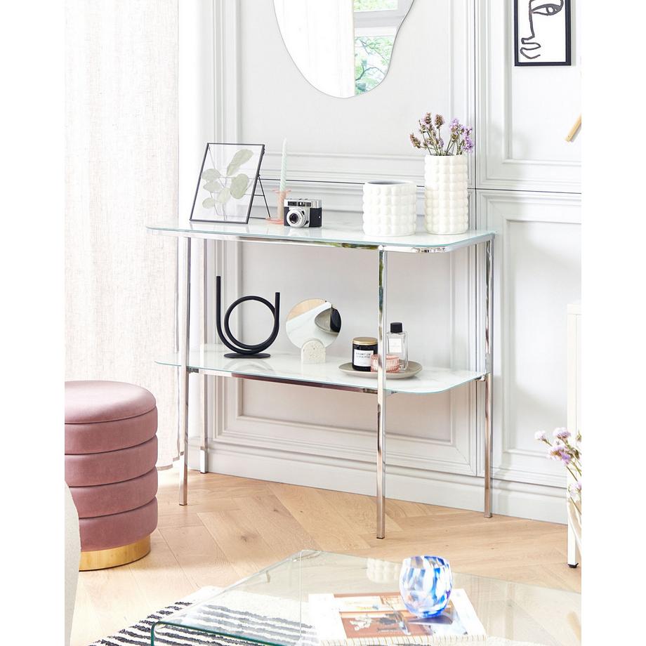 Beliani Tavolino consolle en Vetro temperato  CALVERT  