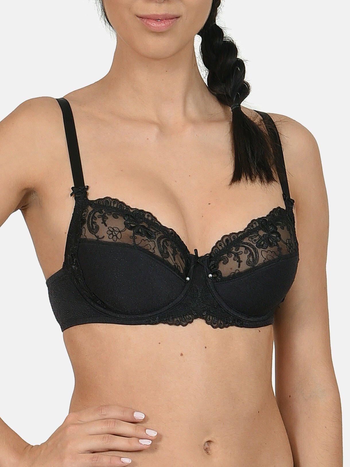 Lisca  Reggiseno con ferretto Caroline nero B to E 