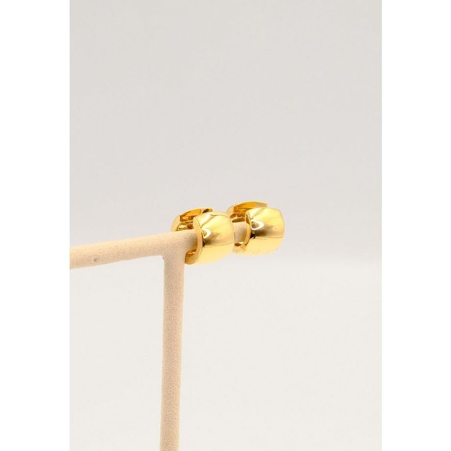 MUAU Schmuck  Creolen Gelbgold 750 Scharnier bombiert 14.5mm 