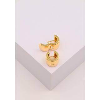 MUAU Schmuck  Creolen Gelbgold 750 Scharnier bombiert 14.5mm 