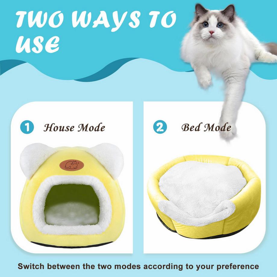 Alopini  Bett Warme Katzenhöhle Beruhigendes Bett für Katzen und kleine Hunde Schlafen 