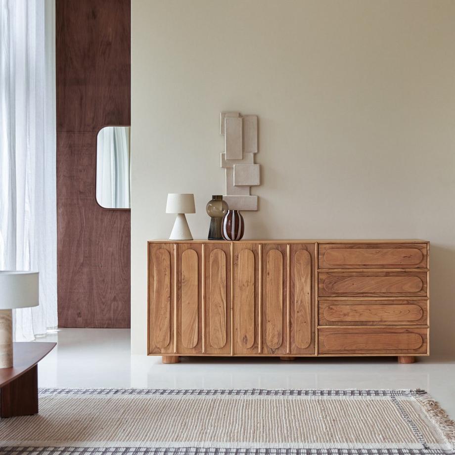Tikamoon Credenza in legno di acacia massello Olga  
