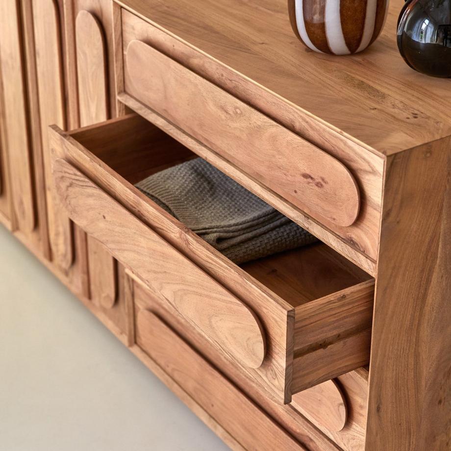 Tikamoon Credenza in legno di acacia massello Olga  