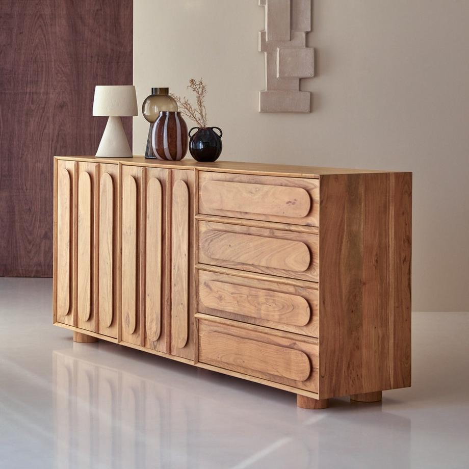 Tikamoon Credenza in legno di acacia massello Olga  