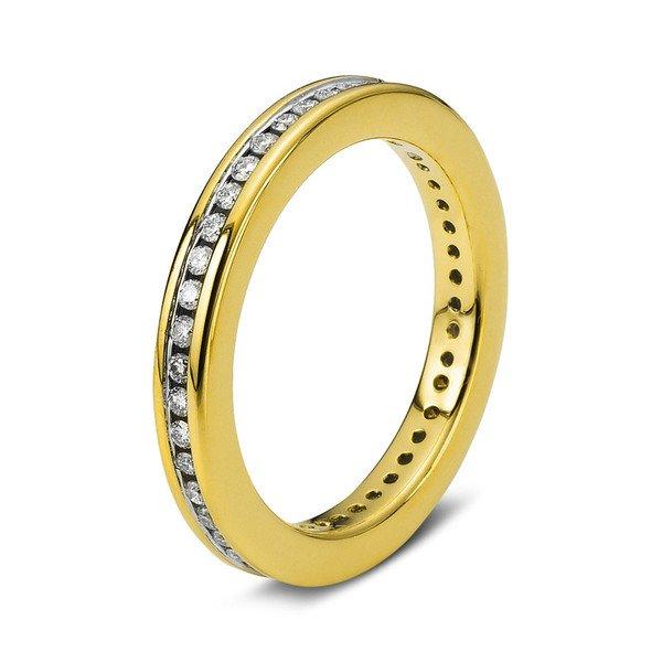 Image of Mémoire-ring 750/18k Gelbgold Diamant 0.5ct. Damen Gelbgold ONE SIZE