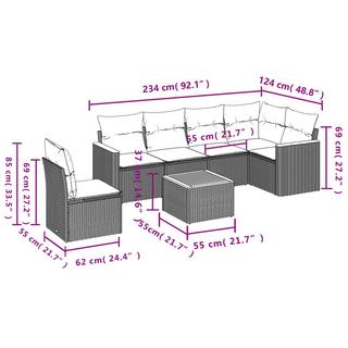 VidaXL set divano da giardino Polirattan  