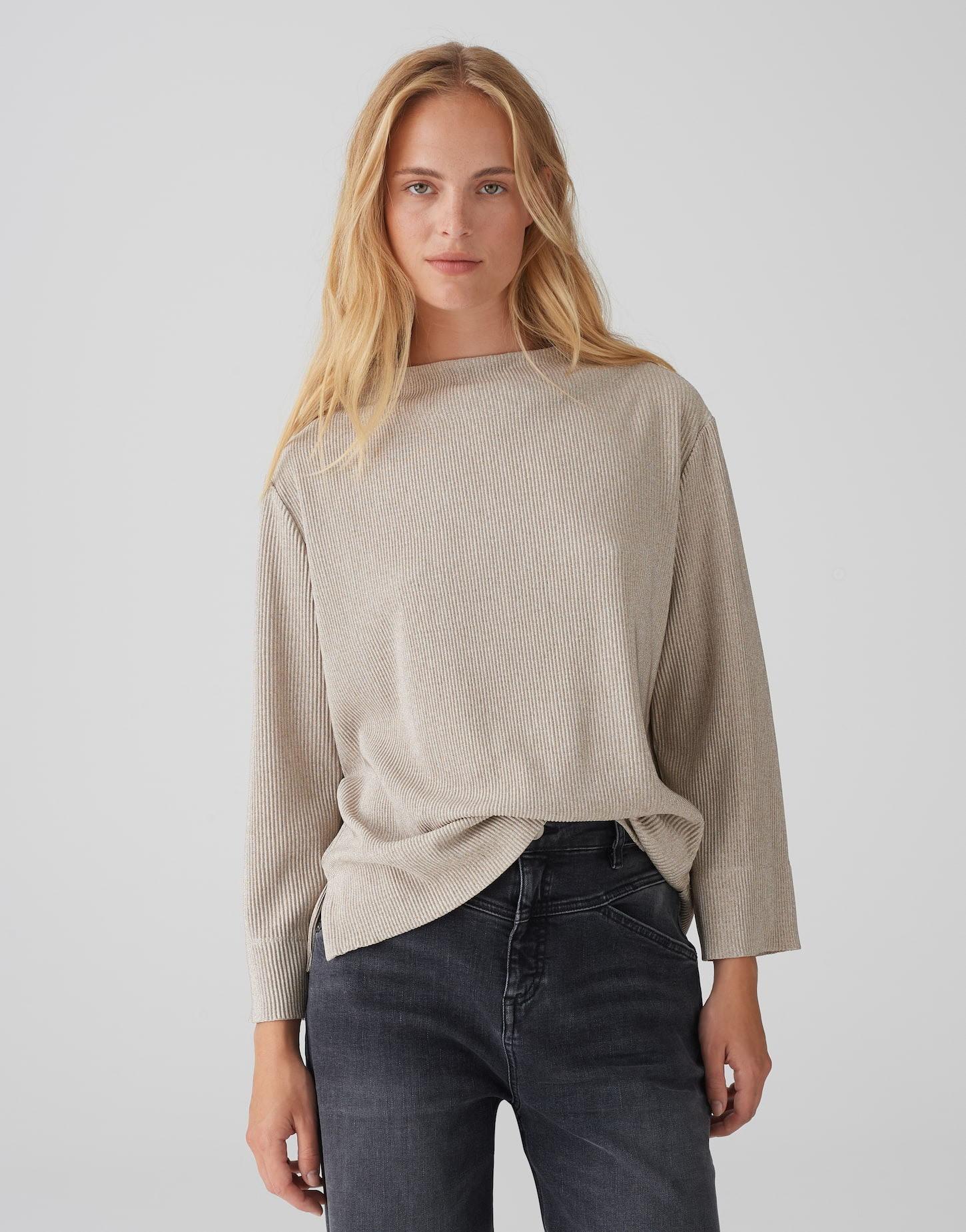 OPUS  Rippshirt Satalla Boxy Silhouette 