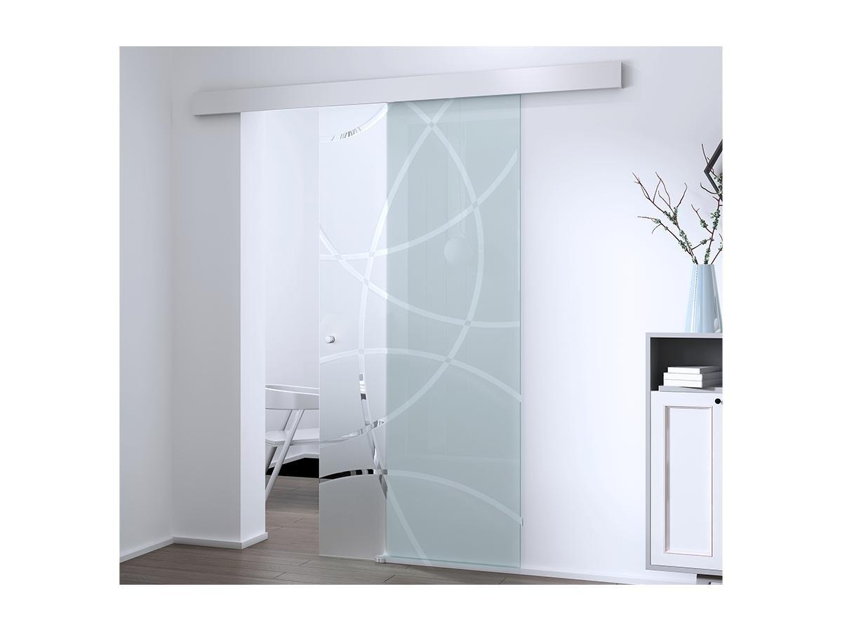 Vente-unique  Porta scorrevole esterno muro H5L93 in Vetro temperatoHEIDI 