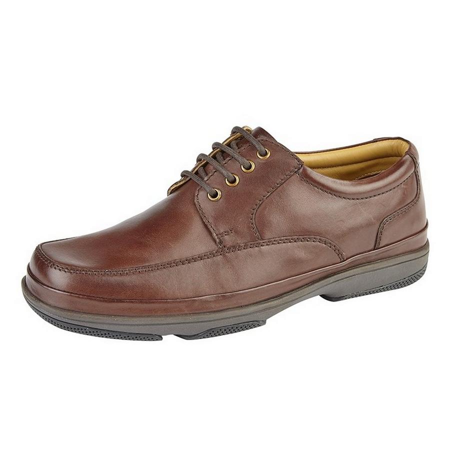 Leder Wide Fit 4 Ösen Deluxe Schnürschuhe