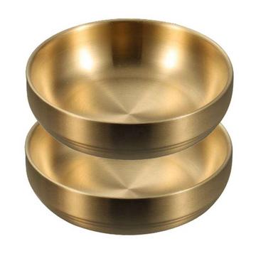 Bols isolants thermiques - acier doré - 2 pcs