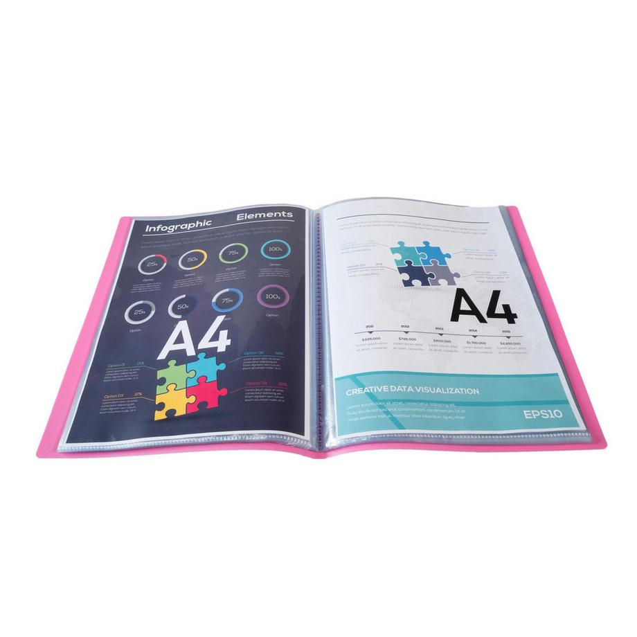 Exacompta Portalistino Opak copertina polipropilene 500 micron, 60 buste liscio - A4 - x 8  