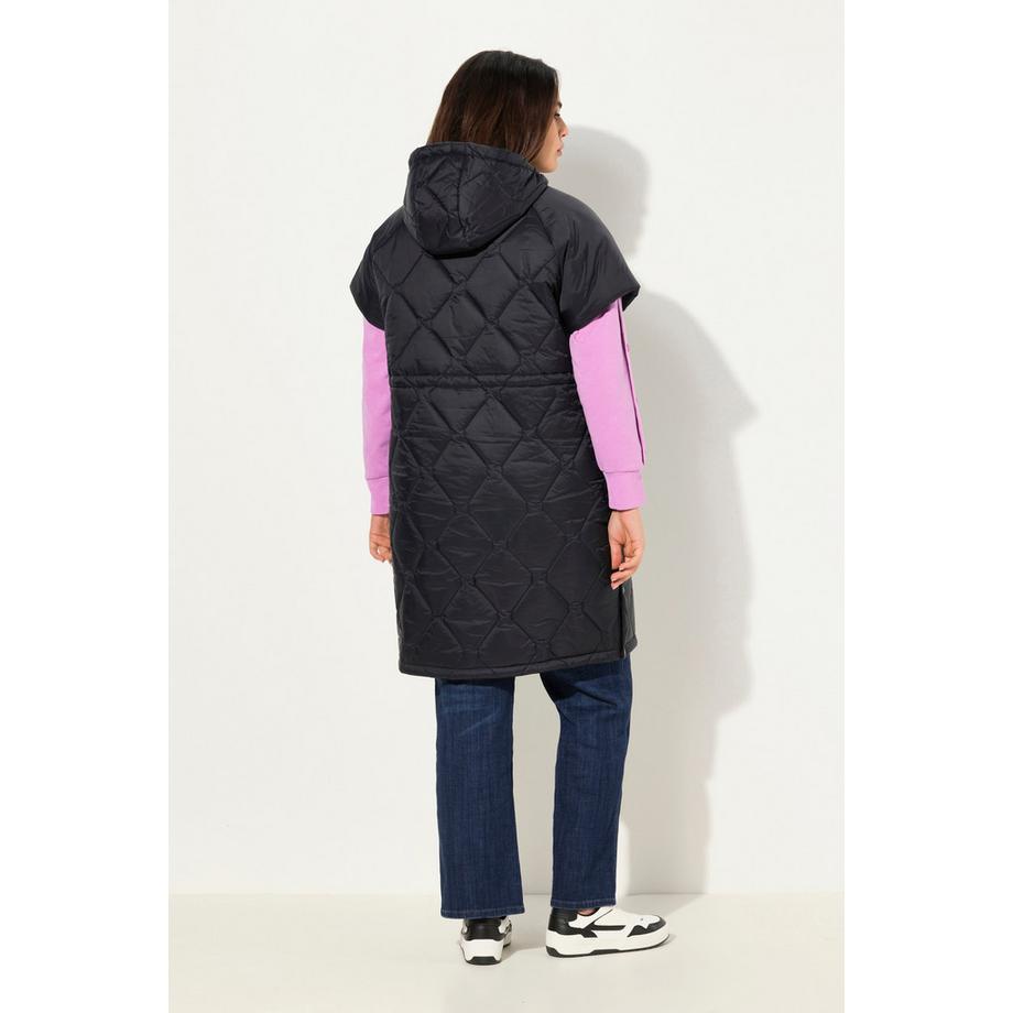 Ulla Popken HYPRAR Gilet Trapuntato Coulisse Cerniera a Doppio Cursore  