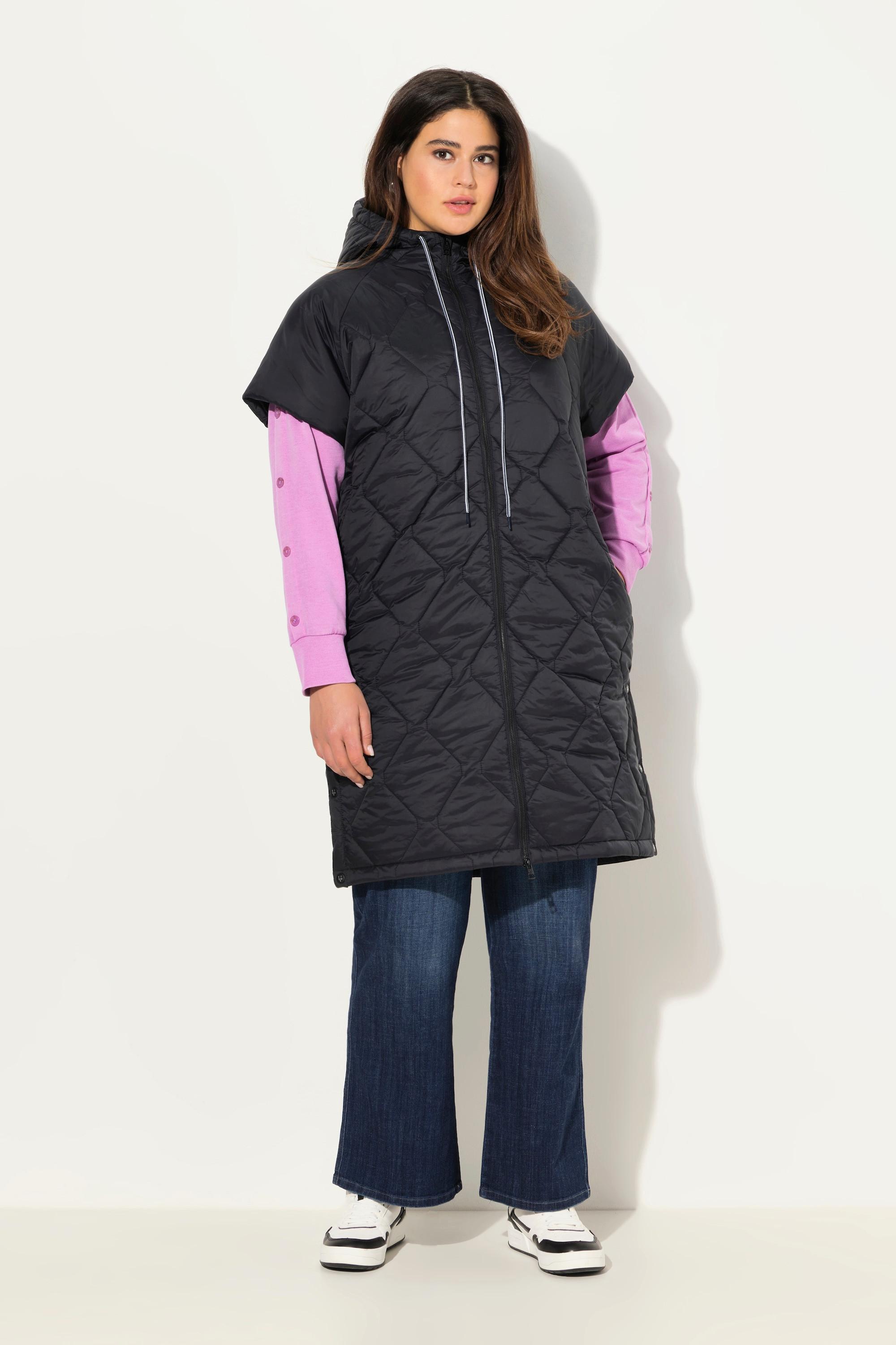 Ulla Popken  Gilet trapuntato HYPRAR con coulisse, zip a cursore doppio e materiale riciclato 