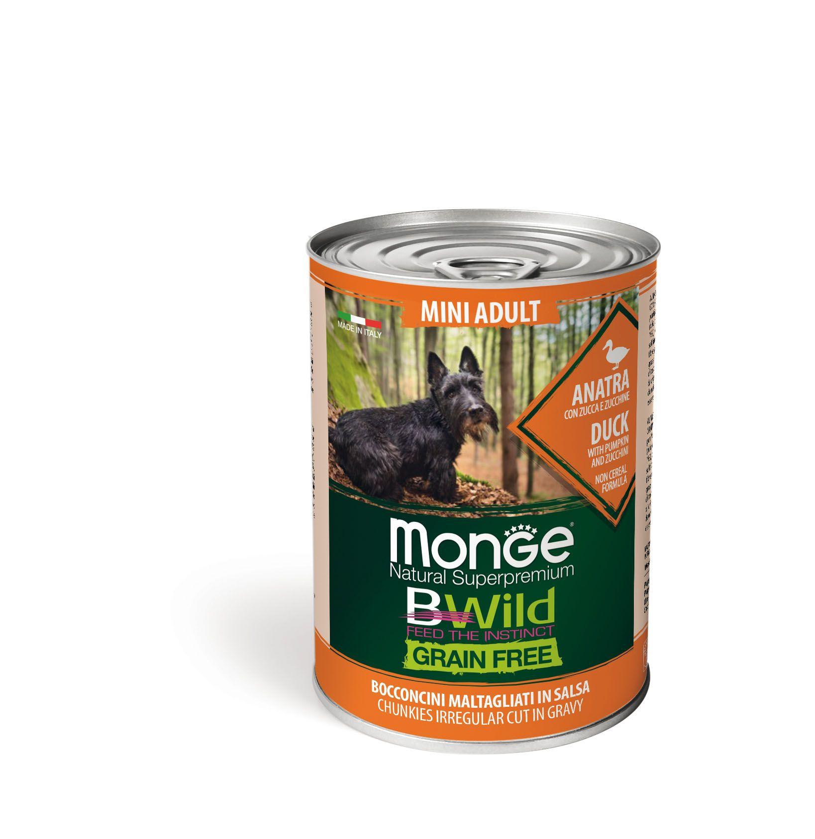 Monge  BWild GF Wet Ente für kleine Hunde - Multipack 