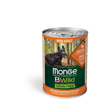 Monge  BWild GF Wet Ente für kleine Hunde - Multipack 