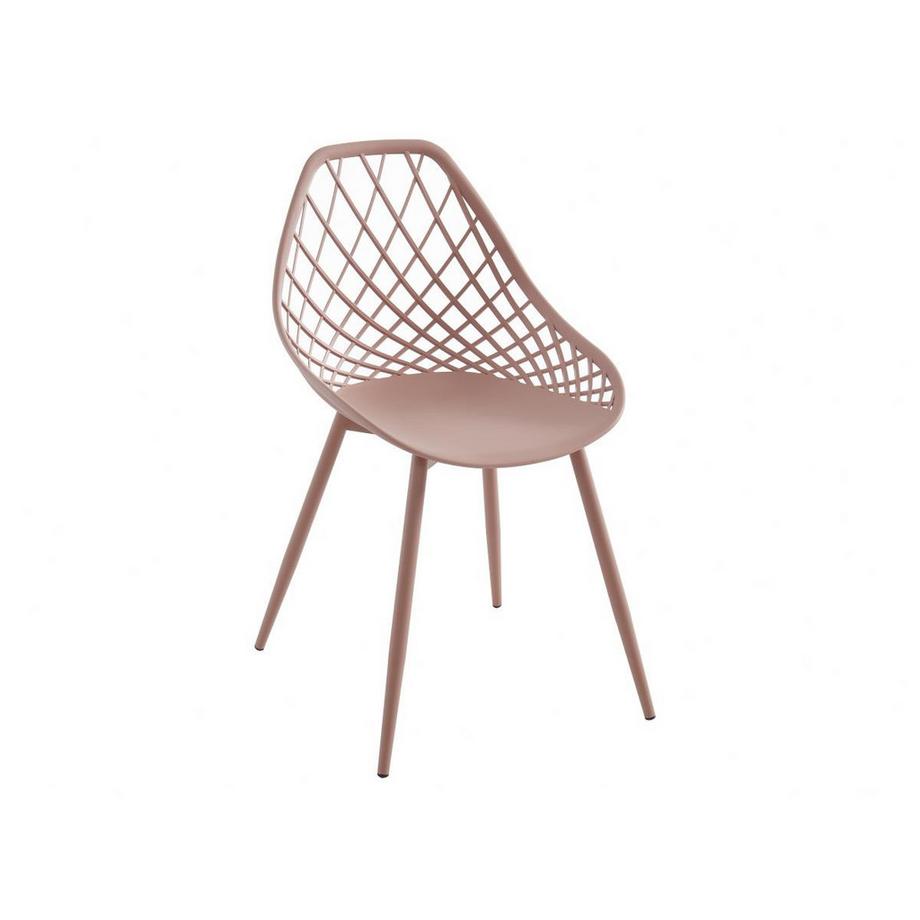 Vente-unique Gartenstuhl 2er-Set - Polypropylen & Metall - Altrosa - MALAGA von MYLIA  