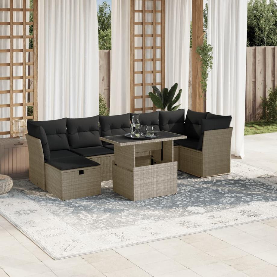 VidaXL Ensemble de canapés de jardin rotin synthétique  