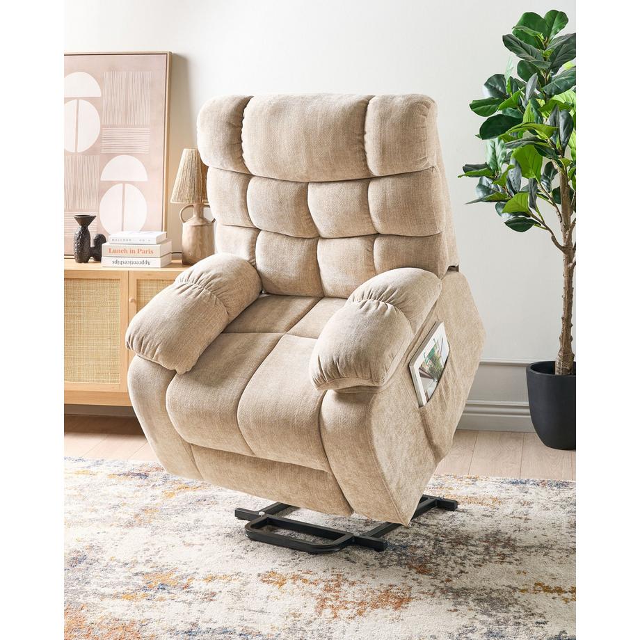 Beliani Fauteuil inclinable électrique en Tissu  ARES  