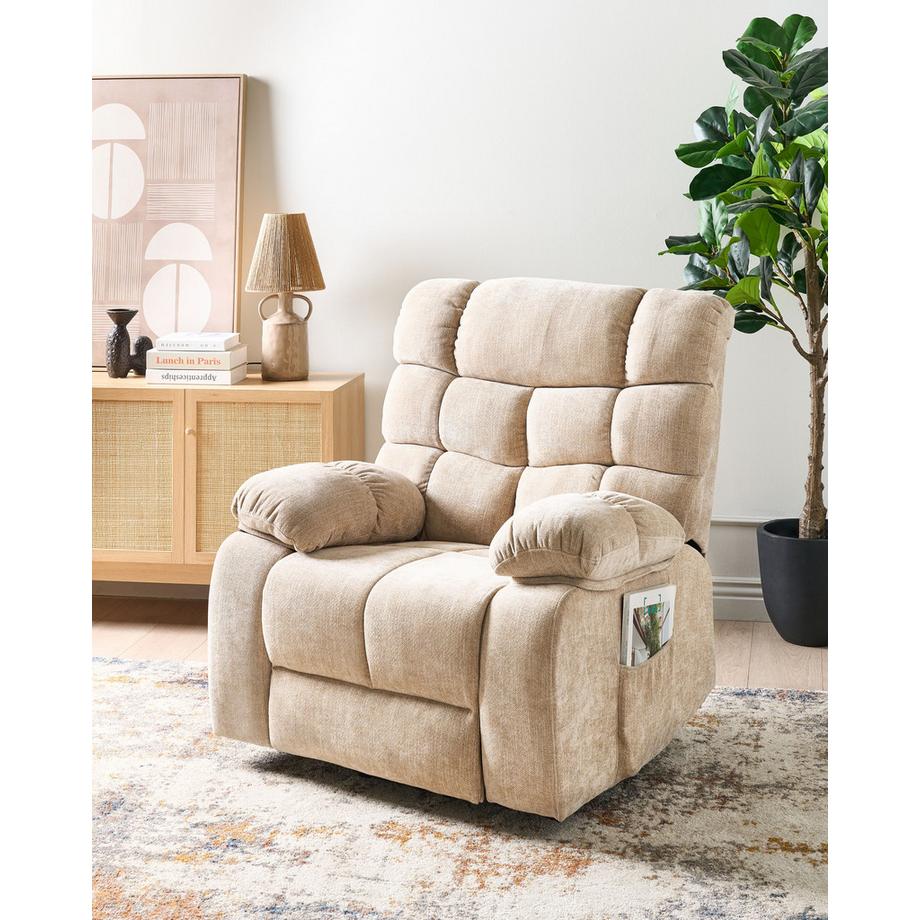 Beliani Fauteuil inclinable électrique en Tissu  ARES  