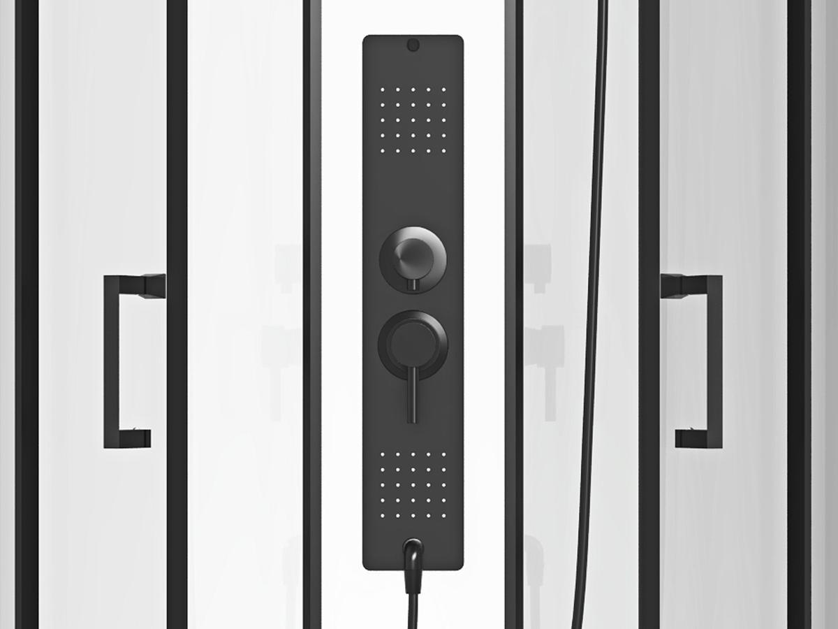 SHOWER DESIGN Viertelkreis-Duschkabine mit Hydromassage - 90 x 90 x 215 cm - SOLENA  