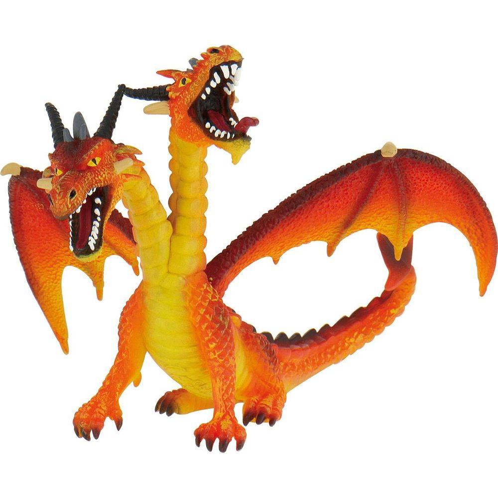 Image of Fantasy Drache mit 2 Köpfen Orange