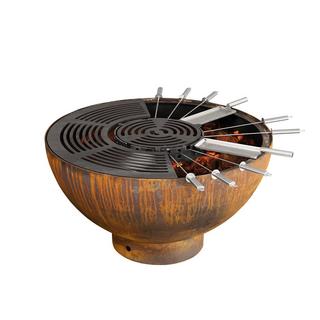 Mr. Grill Mr. Grill Bassin de feu Rusty avec anneau de gril et accessoires  