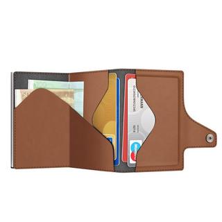 Tru Virtu Click & Slide Vegan Bio Apple Portafoglio Marrone Argento  