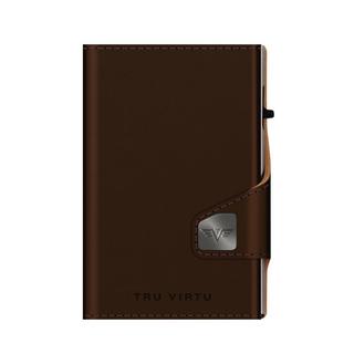 Tru Virtu Click & Slide Vegan Bio Apple Portefeuille Brun Argent  