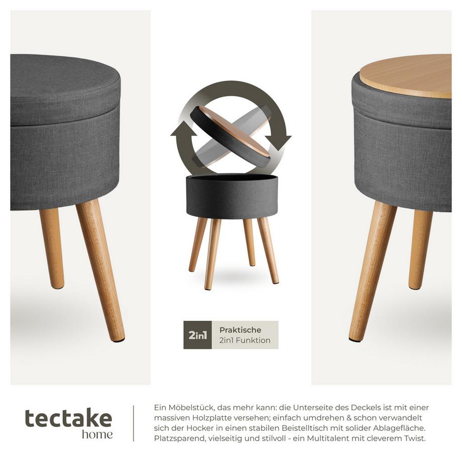 Tectake Sgabello contenitore  Yara Rotondo  