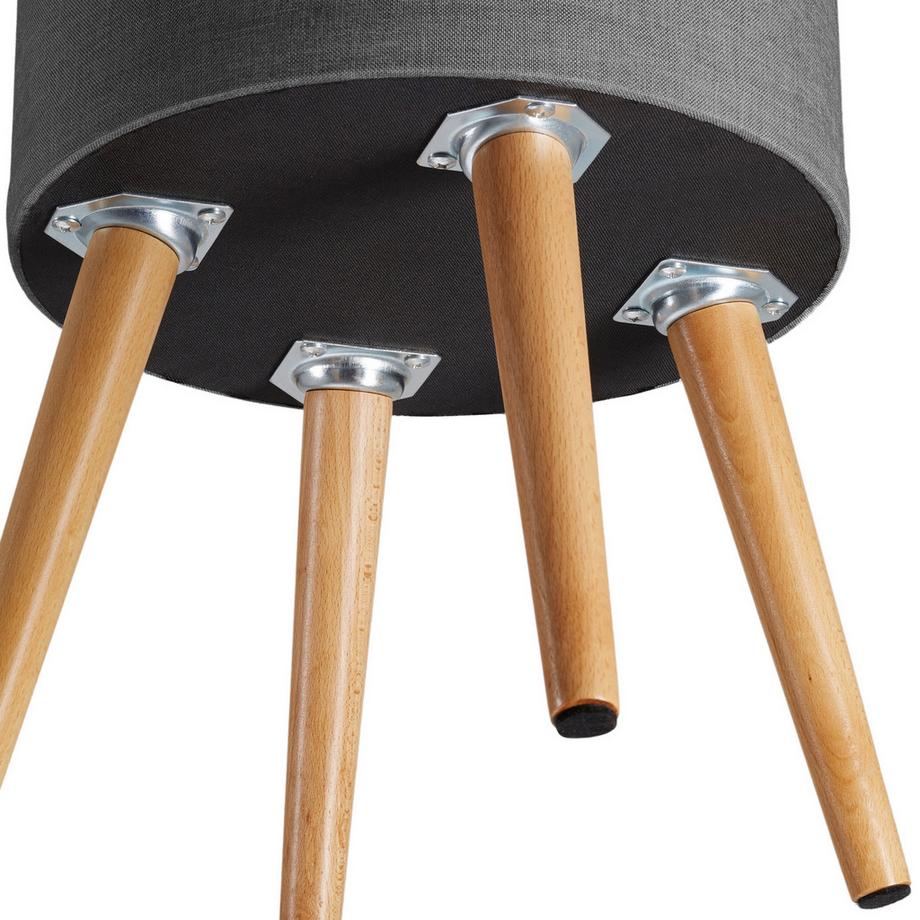 Tectake Sitzhocker mit Stauraum Yara rund Belastbarkeit 300 kg  