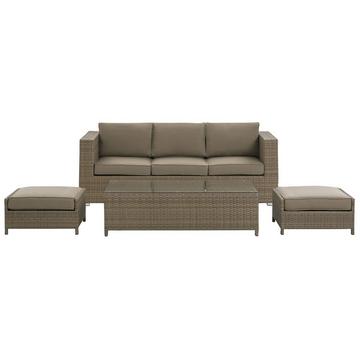 Lounge Set mit Tisch aus PE Rattan Retro BELLUNO