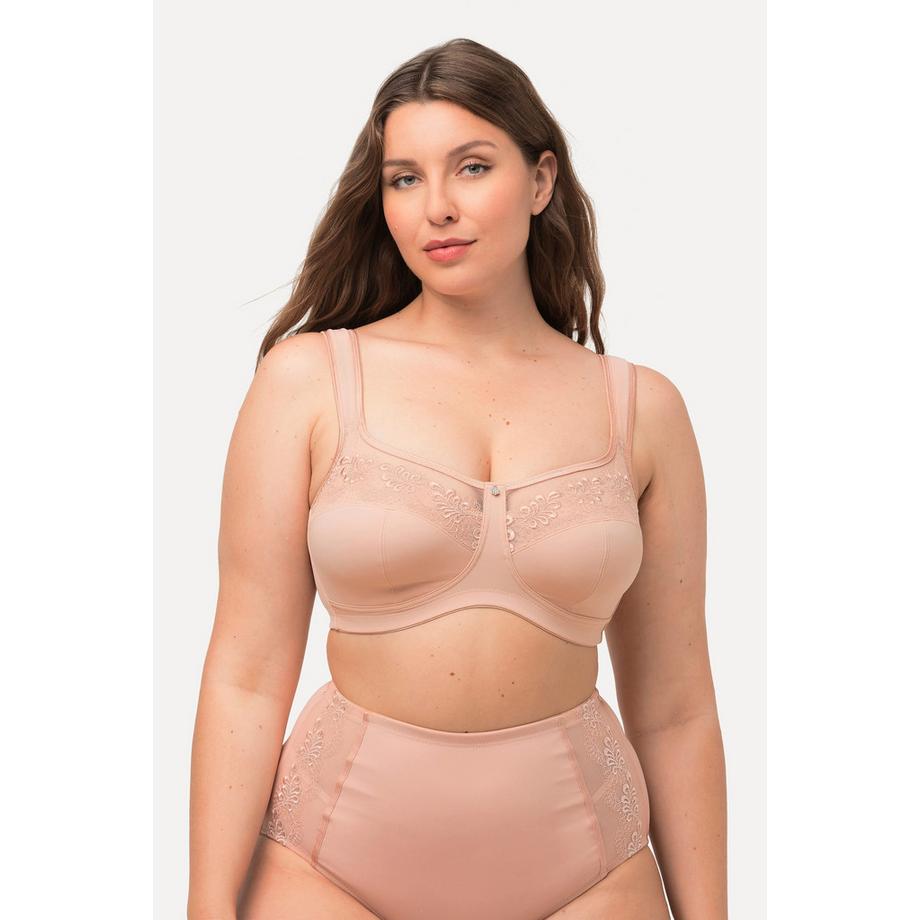 Ulla Popken Soutien-gorge de maintien Broderie sans armatures bonnet C-D  