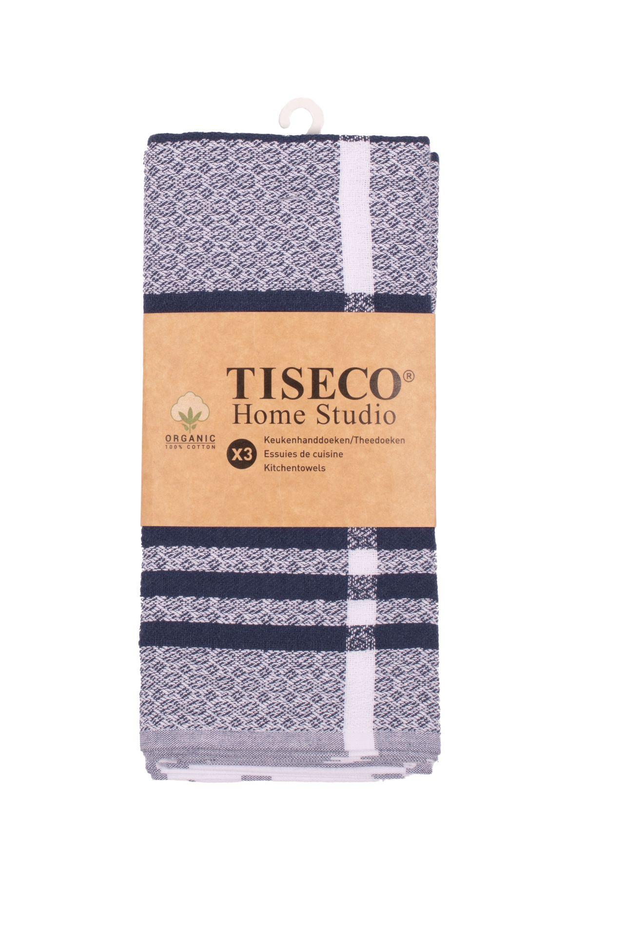 Tiseco Torchon de cuisine en coton bio, lot de 3  