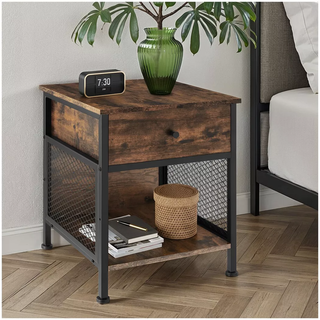 Tectake - Table de chevet Killarney, 55 CM, Marron
