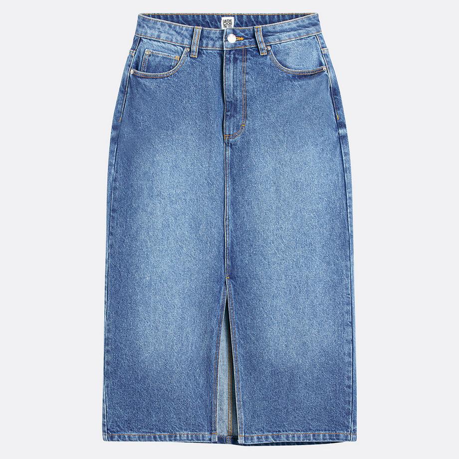 La Redoute Collections Gonna Midi Dritta in Denim  