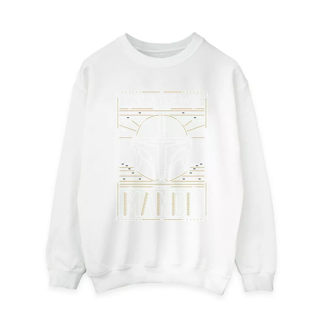 STAR WARS - The Mandalorian The Way Sweatshirt, per donna, Blanco, Größe XL