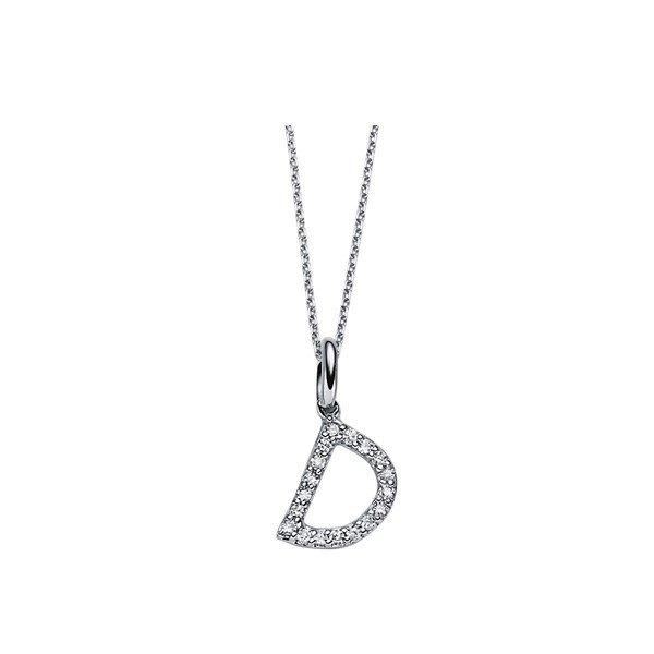 Image of Collier 750/18k Weissgold Diamant 0.07ct. Unisex Silber 42cm