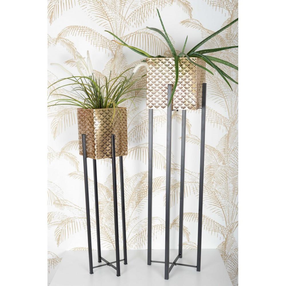 Aulica SUPPORT PLANTES EN METAL AVEC POT EN FER DORE H.80CM  