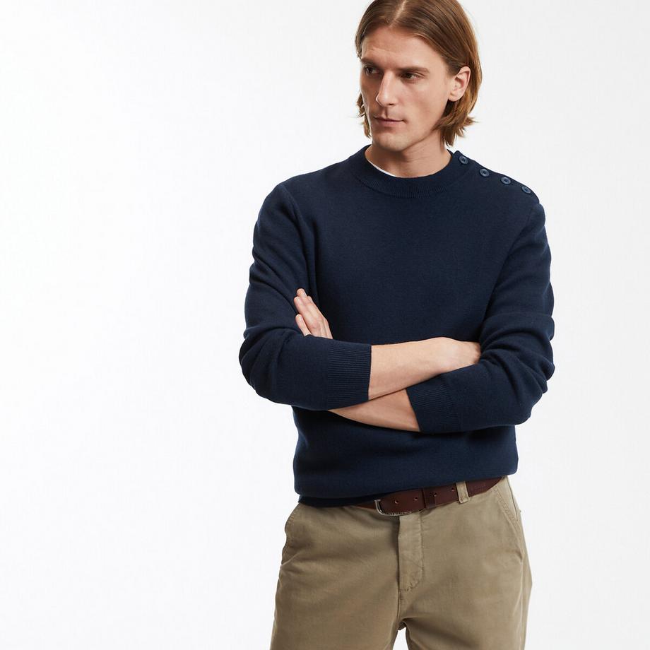 La Redoute Collections Maglione a Maglia Fine Girocollo con Bottoni sulla Spalla  