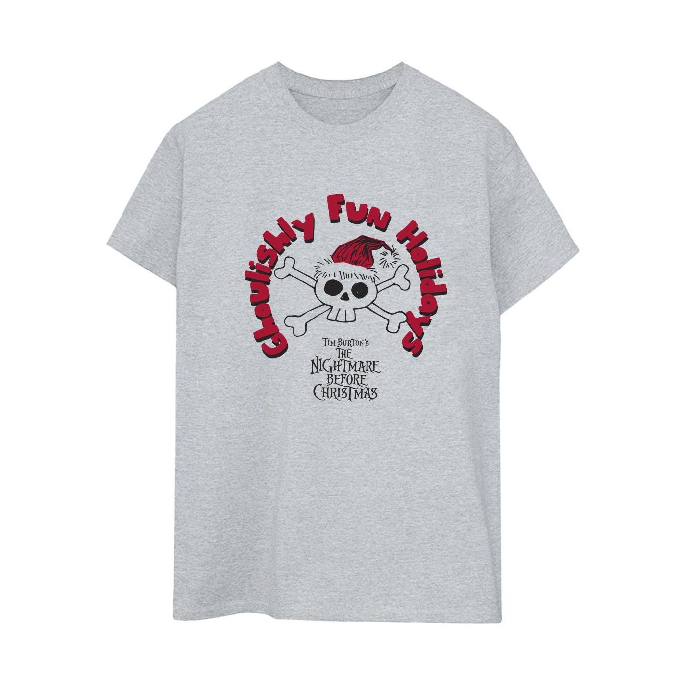 Image of The Nightmare Before Christmas Ghouishly Fun Holidays Tshirt Damen Grau L