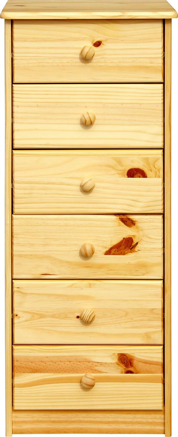 Image of Kommode Bronda Kiefernholz mit 6 Schubladen natur 106 Kommode Bronda Kiefernholz mit 6 Schubladen natur 106
