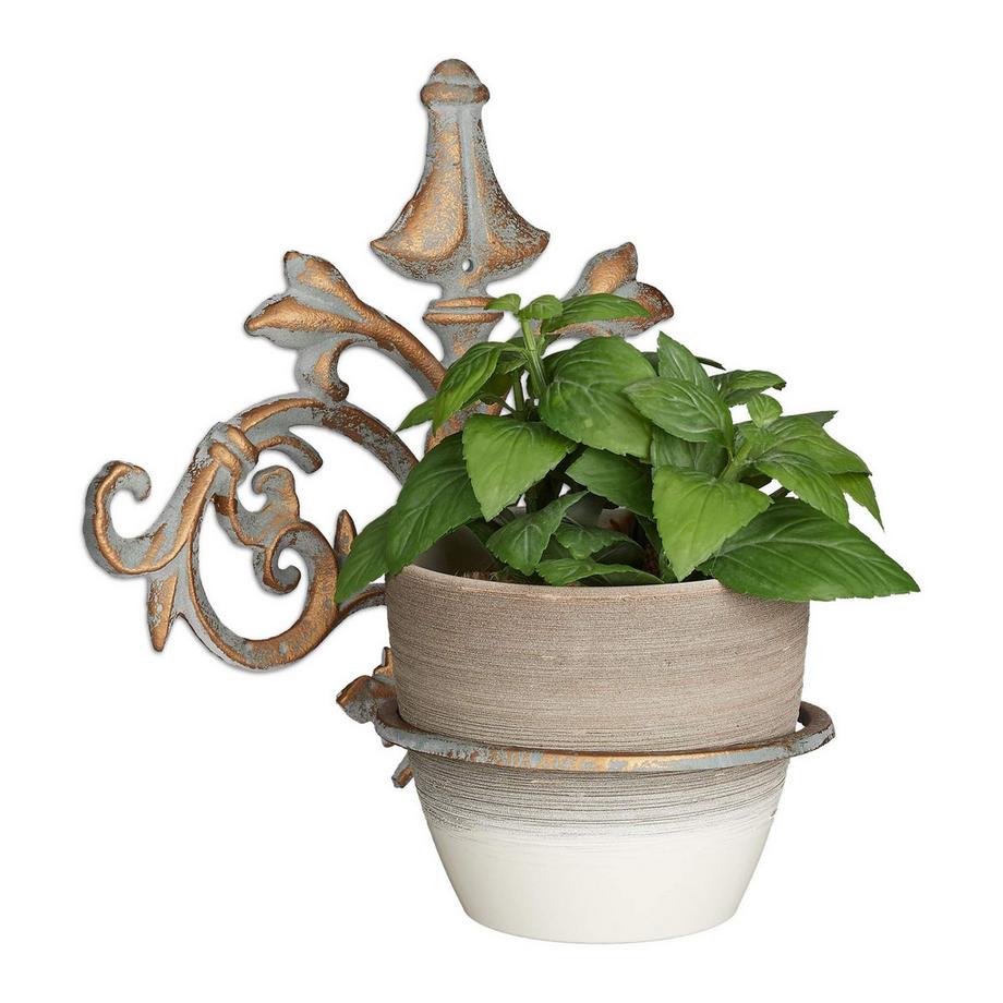 Portavaso da muro in ghisa barocco