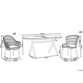 Beliani Gartentisch Set aus PE Rattan Boho ALIANO II  