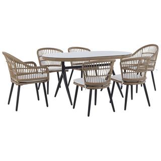 Beliani Gartentisch Set aus PE Rattan Boho ALIANO II  