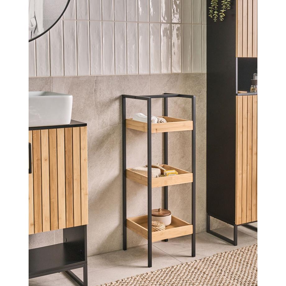 Beliani Regal mit 3 Ebenen aus Bambusholz Modern TAJZARA  